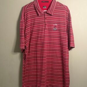 Tiger Woods Collection 2009 U.S. Open Red Striped Golf Polo Shirt XXL